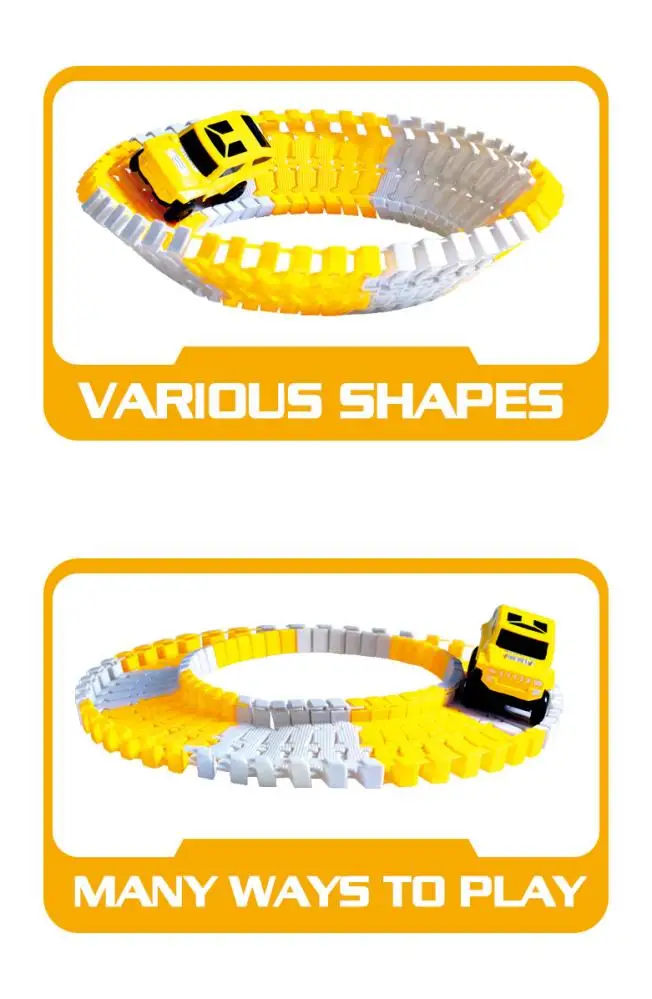 arkidz Car Race Tracks for Kids, Construction Race Tracks Toy, Engineering Road Tracks for Boys and Girls (255 Pcs Set)