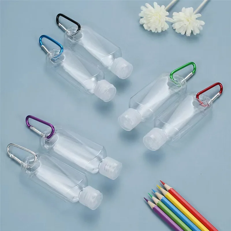 Wholesale 30ml 50ml 60ml Transparent Plastic Hand Sanitizer Bottle With Hook
