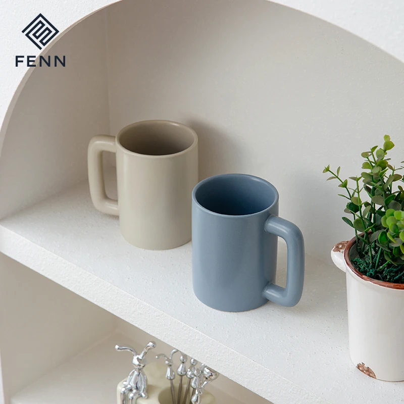 FENN Large capacity 400ml nordic style matte color glazed ceramic coffee mug present wholesale ceramic mugs custom