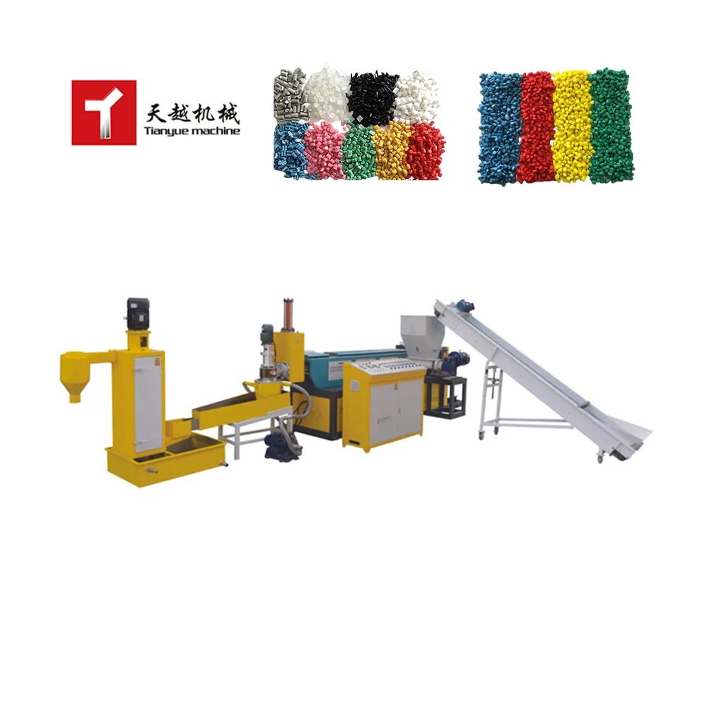 HDPE/PE/PP LDPE PP PE PS Single Screw Pelletizing Extruder Pelletizer Line Double Granulators Waste Plastic Recycling Machine