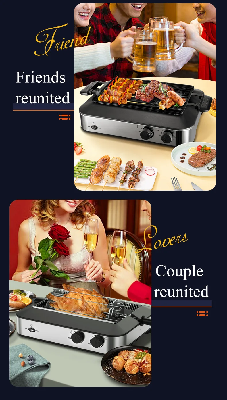 Indoor Electric Barbecue Grill Smokeless Vertical Professional Electric