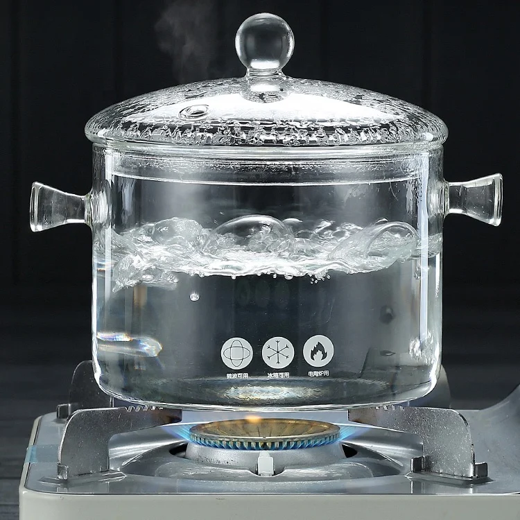 Heat Resistant Glass Cooking Pot with Lids Cookware Sets