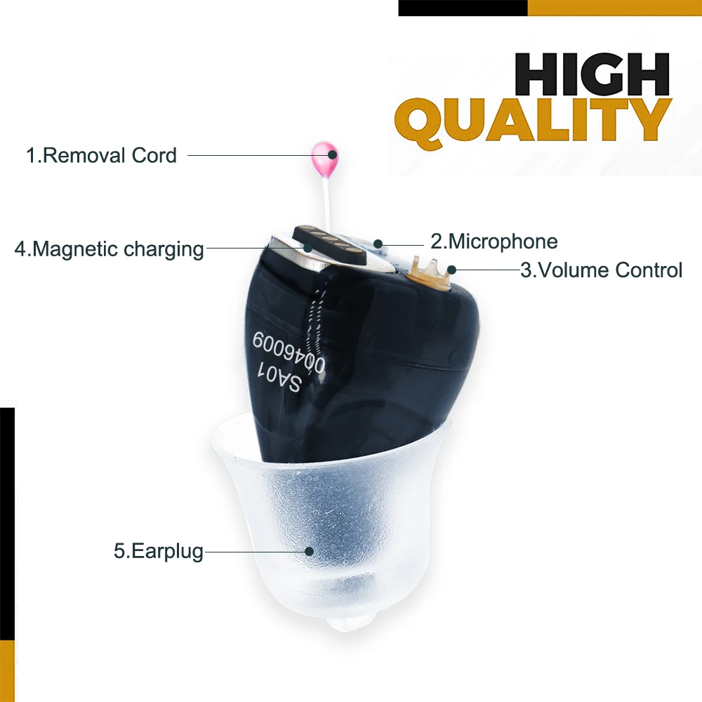 Professional Rechargeable Sound Amplifier Hearing Aid Invisible Itc