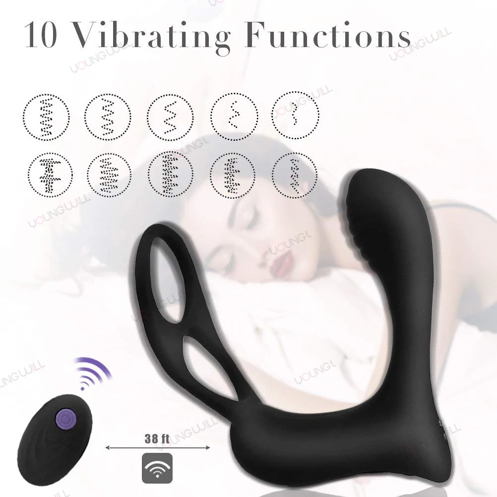 Prostate Massage Vibrators Gay Wireless Remote Control Male Anal Butt Plug Stimulator Masturbator Sex Toy for Men