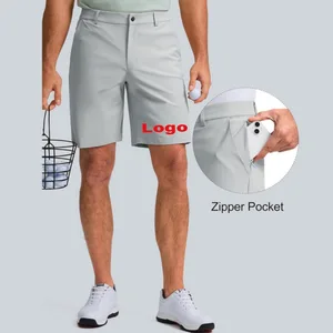 Custom Logo Multi Zipper Pockets Men's Casual Sports Shorts Comfort Versatile Loose Gym Fitness Shorts Straight Golf Shorts