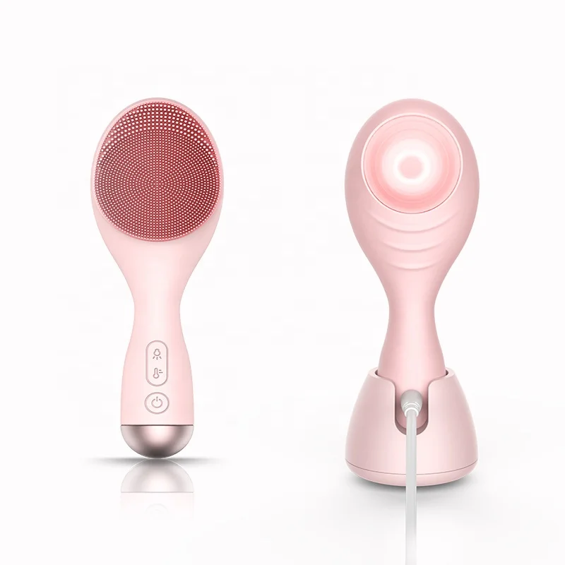 Silicone material independent heating color lamp vibration waterproof beauty cleansing instrument