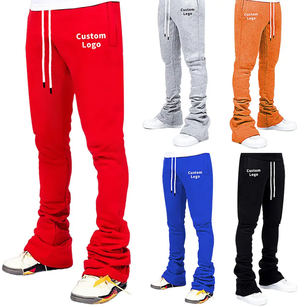 Fashionable Design Streetwear Soft Cotton Stacked Flared Sweatpants ...
