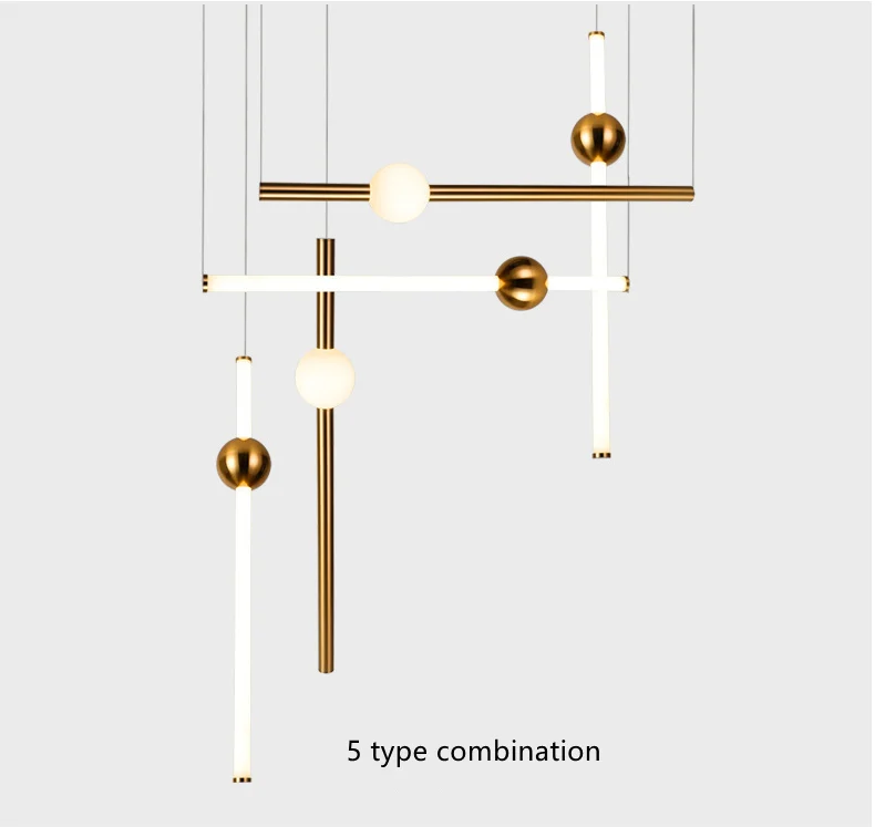 Popular linear pendant chandelier designer creative nordic simple hanging linear modern chandelier led