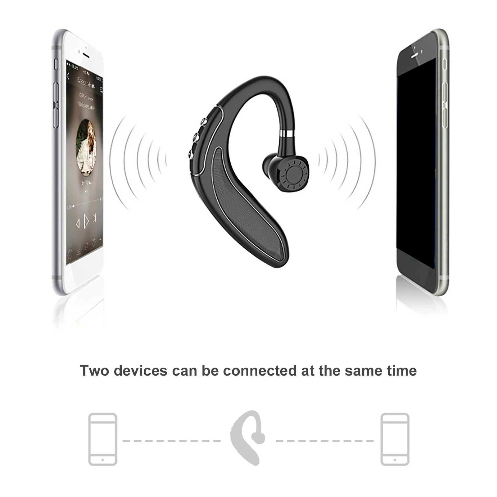 HMB-18 длительным временем ожидания беспроводной Bluetooth гарнитура бизнес стерео наушники с микрофон с высокой четкостью звука