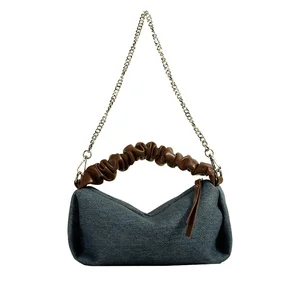 Manufacturer Custom Fashion Chain Ladies Small Purses and Handbags Designer Denim Shoulder Crossbody Bags for Women
