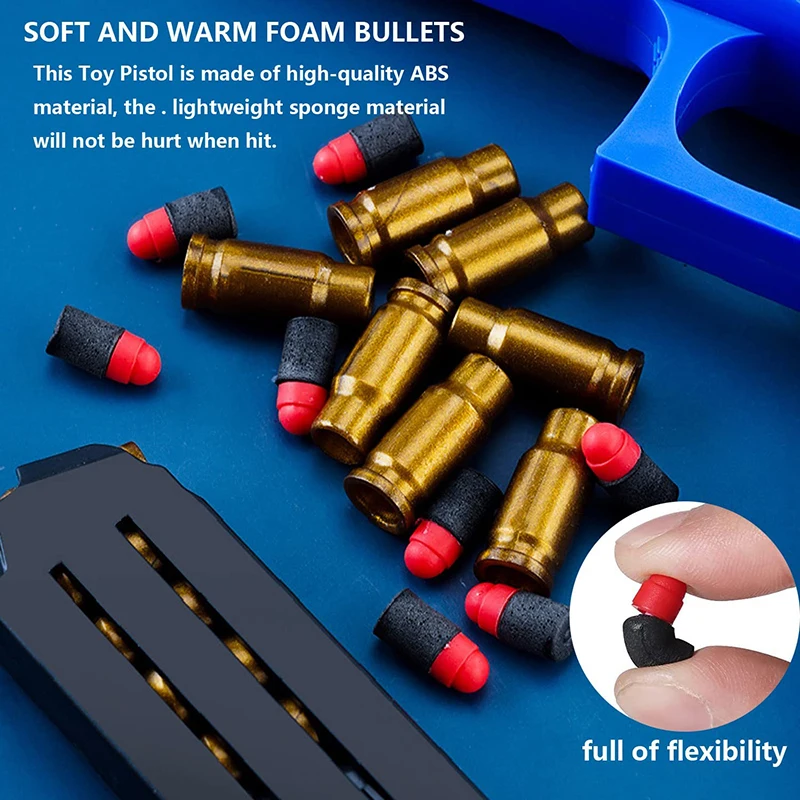Shooting Toy Clip  EVA Manual Loading Plastic Small Soft Bullet Shell Ejection Gun Game
