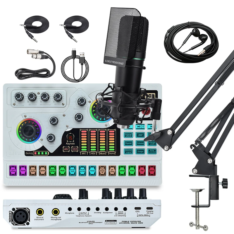 Professional SX96 48V Live Sound Card Set U87 USB Audio Sound