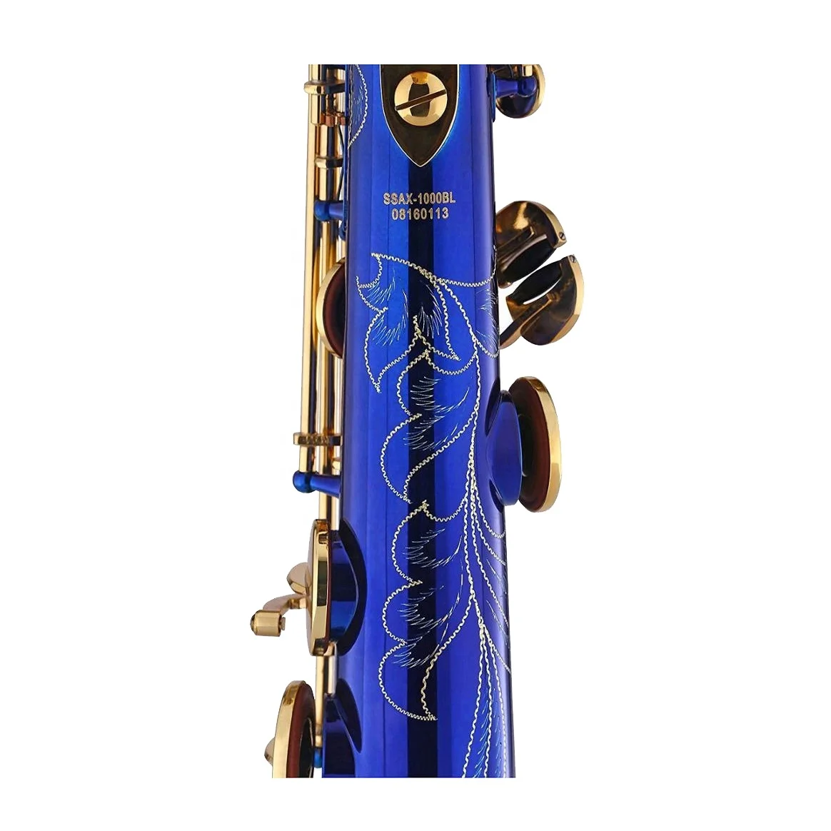 Seasond La Sax Soprano Saxophone - Blue Body, Gold Keys
