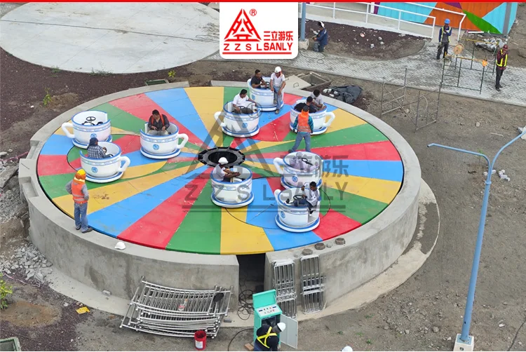 Theme Park Equipment Attraction 36 Seats Saucer Big Rotary Carousel ...