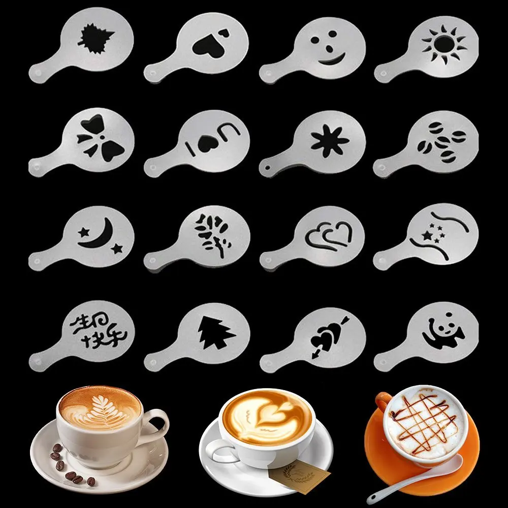 16pcs plastic coffee foam latte art