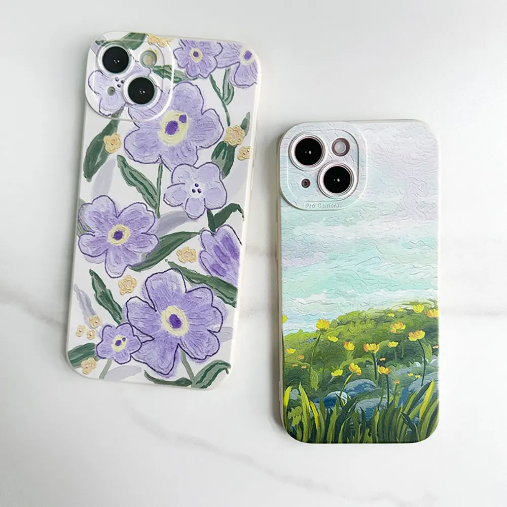 Floral Design Aesthetic Soft TPU Bumper Slim Cute Bloom Flower Shockproof Phone Cover for iPhone 15 Plus