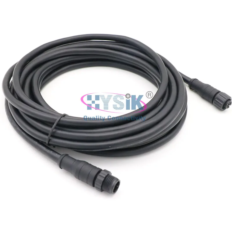 Waterproof CANopen Cable M12 5Pin Male to Female Connector Overmolded CANbus Extension Cable