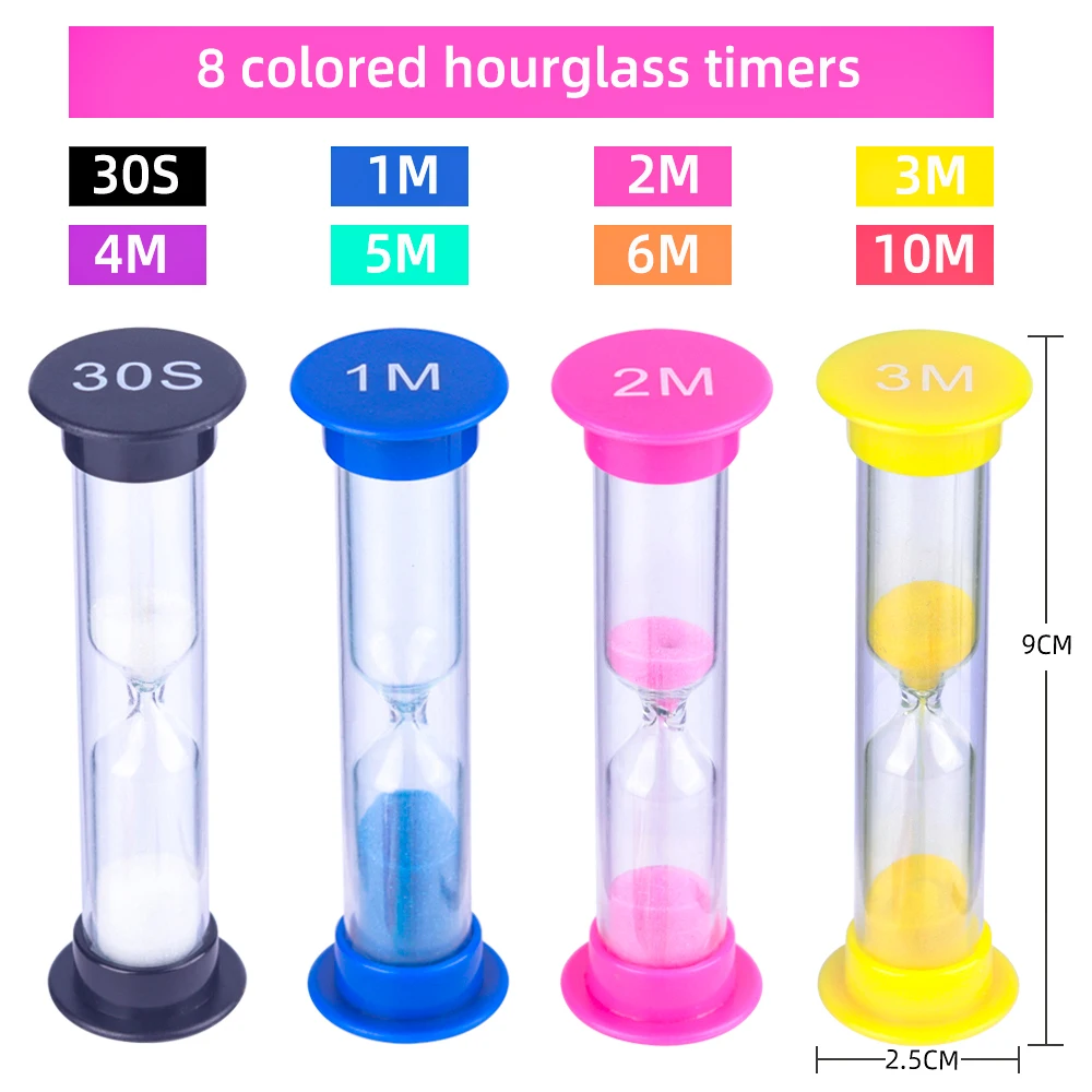 Wholesale Plastic One Minute Game Safety 1 2 3 4 5 Minutes Mini Hourglass Game Timers 30 Second Sand Timer Chess Sand Timer