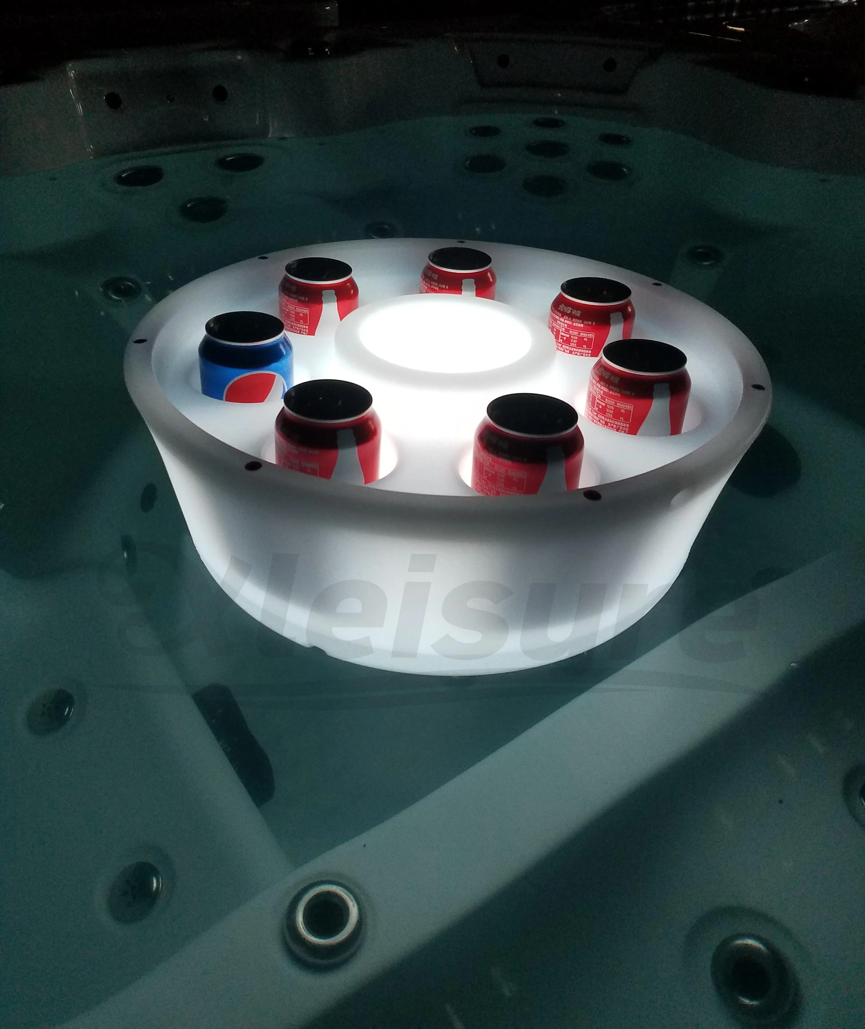 Floating LED Bar Spa Hot Tub Tray Movable Drink Glass Holder Floating Accessories Spa Saying for Swim Spa Bathtub Poolbar