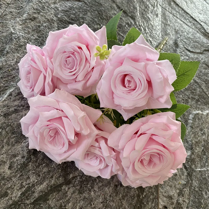 High Quality Silk Wedding Decoration Roses Bush Artificial Flowers Rose