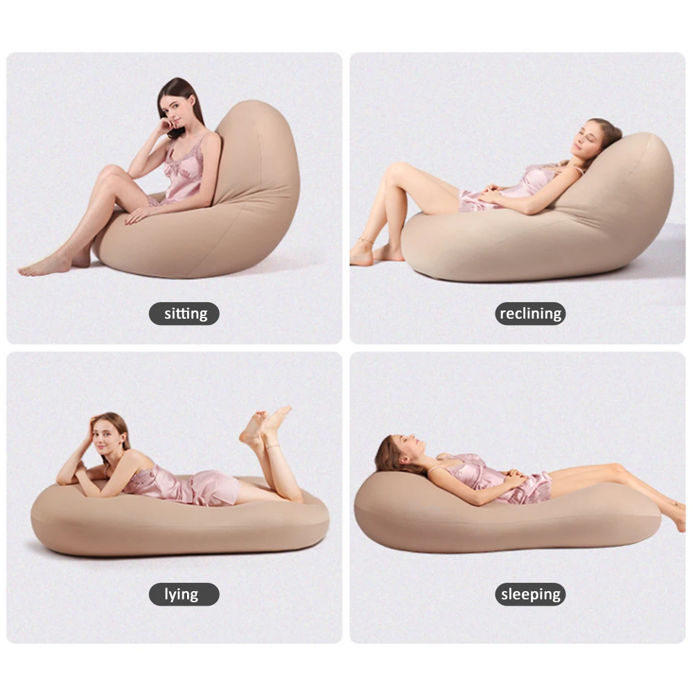 OEM/ODM Spandex Cloud Pod Beanbag Bed Moon Pod Bean Bag Cozy Living Room  Furniture Floor Bean Bag Chair