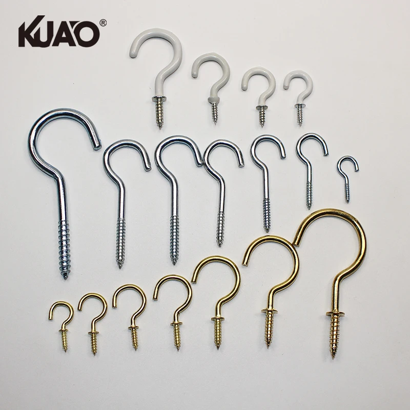Household Hardware OEM Cup Hooks Bulk Supply for Christmas Lights and Ornaments Mini Cup Screw Hook