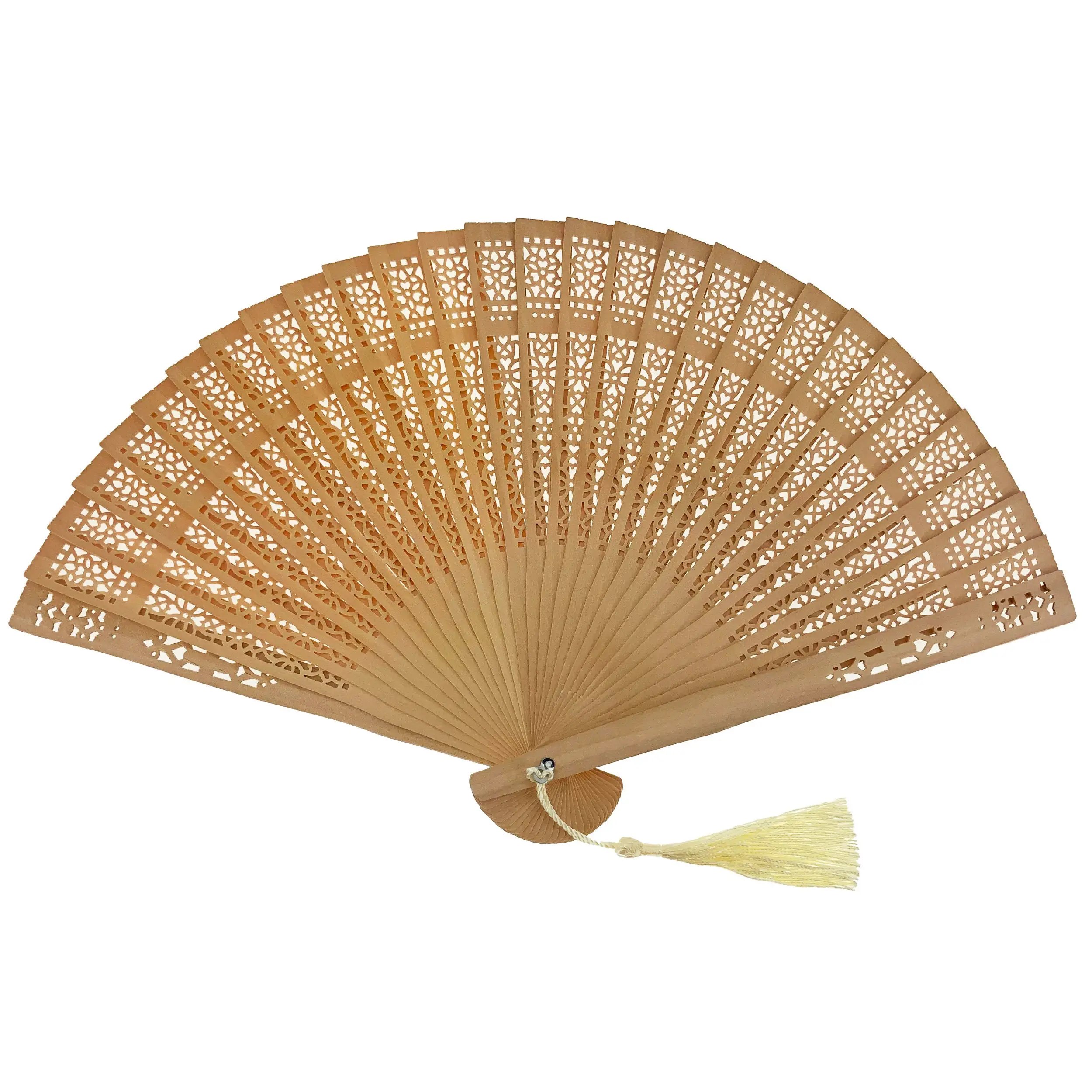 High Quality Wooden Hand Fans Wooden Style Fan With A Tassel Hollow-out ...