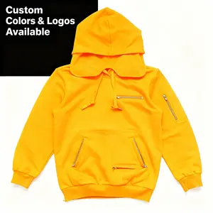 OEM High Quality Embroidered Breathable Softness comfort Airplane Travel Cotton Fleece Hoodies with Zipper Pockets Big Hooded