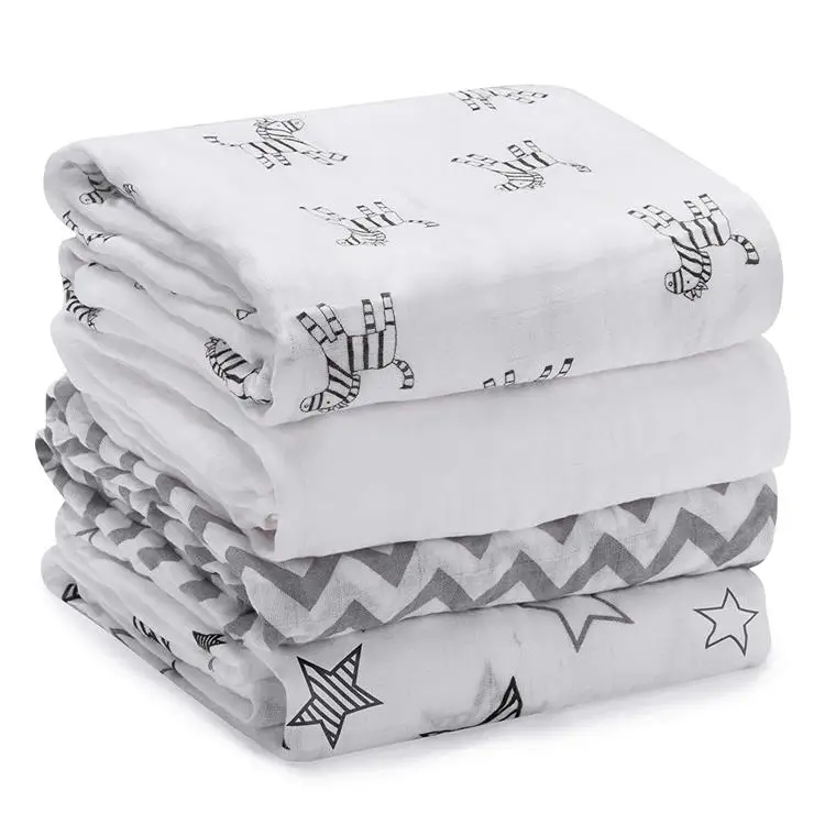 Gauze Muslin Blankets Baby Swaddles Multi Use Towel Bath Infant Wrap 