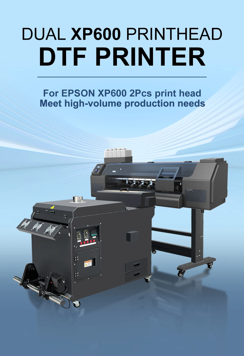 DTF Printer 60cm - EPSON I3200 XP600 Head Heat Press Machine