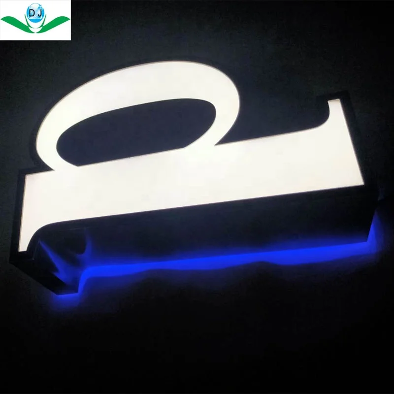 LED - Schild mit 4 Zeichen mit beleuchtetem Rand- LED