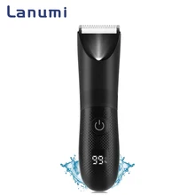 Lanumi 987 Ipx7 Waterproof Body Hair Clipper Pubic Body Hair Trimmer Shaver with Led Display Groin Hair Trimmer for Men