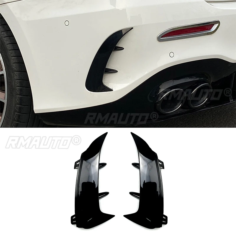 Pair Of Rear Bumper Splitter Canards For Mercedes Benz W176 A-Class AMG Hatchback – Black