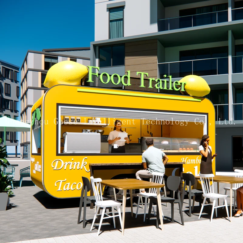 Mobile Food Truck Remorque Dining Car Food Trailer Vendors Hotdog