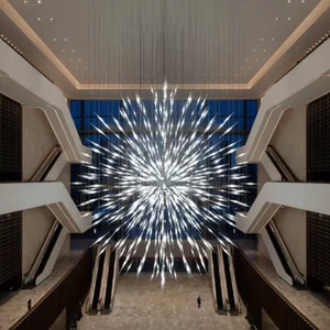 ECOJAS Luxury Glass Chandelier for Hotel Lobby Super Market Wedding Hotel New Design Large Pendent Light