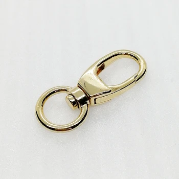 11*39mm Fashion Daily Metal Bag Accessories Glod Alloy Oval Round Dog Snap Hook for Handbag Keychain