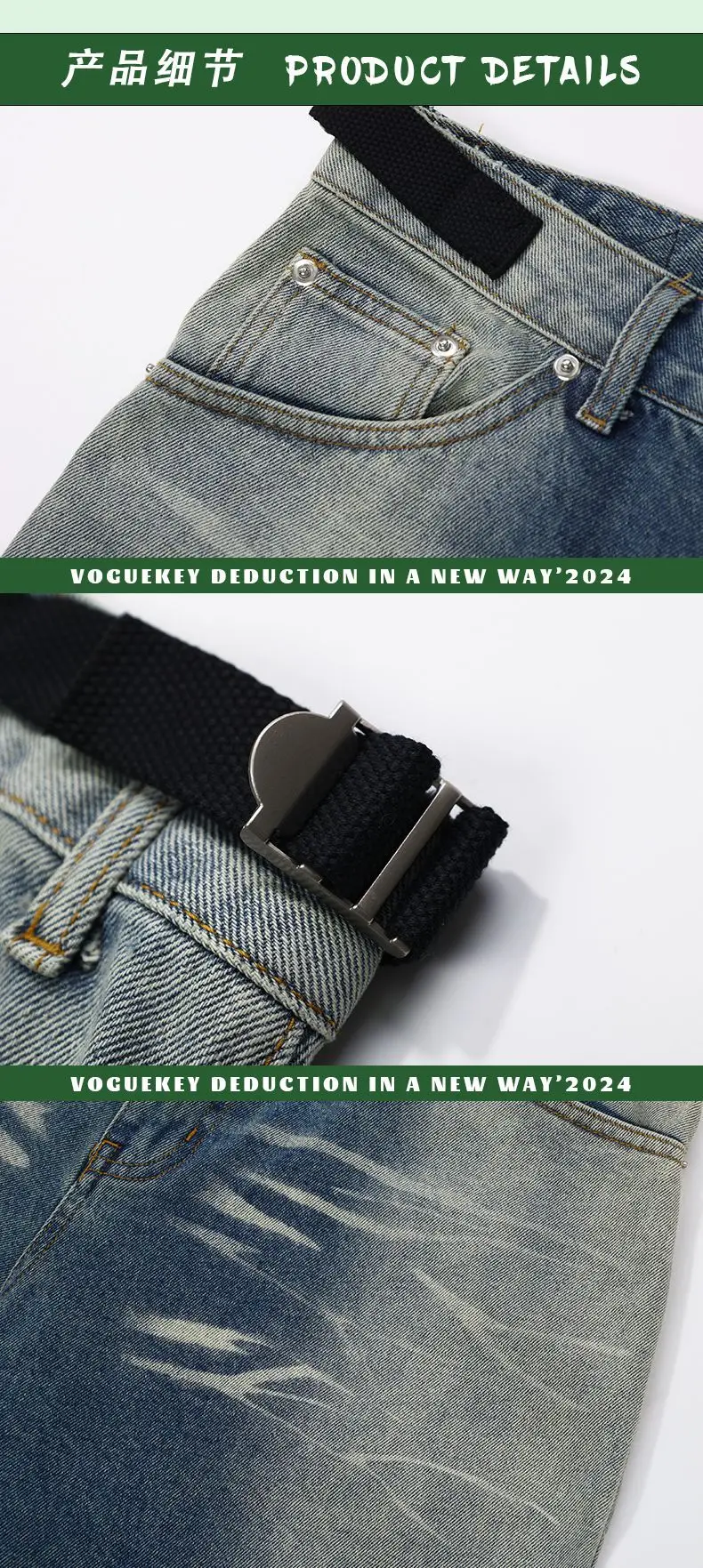 Clothing Manufacturers Whisker Washed Loose Custom Denim Shorts Men Men's Shorts