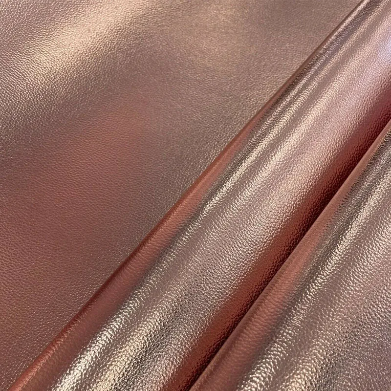 PU Leather with Lychee Pattern Metallic Embossing Foil Stretchable Waterproof for Sofa Bag Garment Fashion Handbags/Wallets