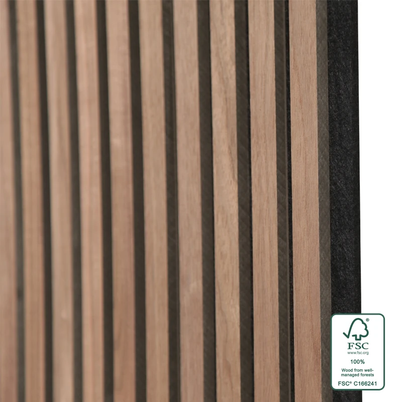 Panel Acústico Listones de Madera Enchapado Freijo – Wooden Panel