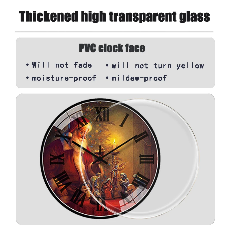 Different Size Round Design Quartz Movement Wood Plastic Glass Custom Wall Clock Nordic Decorate Wall Clock
