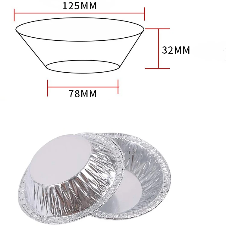 product tia yb43 5inch round dish  disposable aluminum foil  steak grilling container heat resistant foil egg tart cup-2