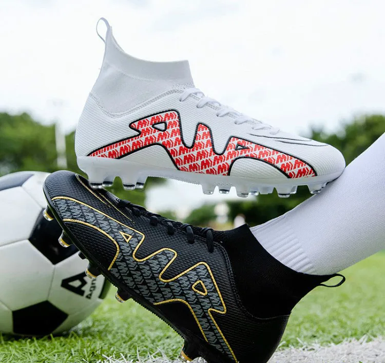 High Top Football Shoes Men's Game Sneakers Laceup Rubber Nonslip