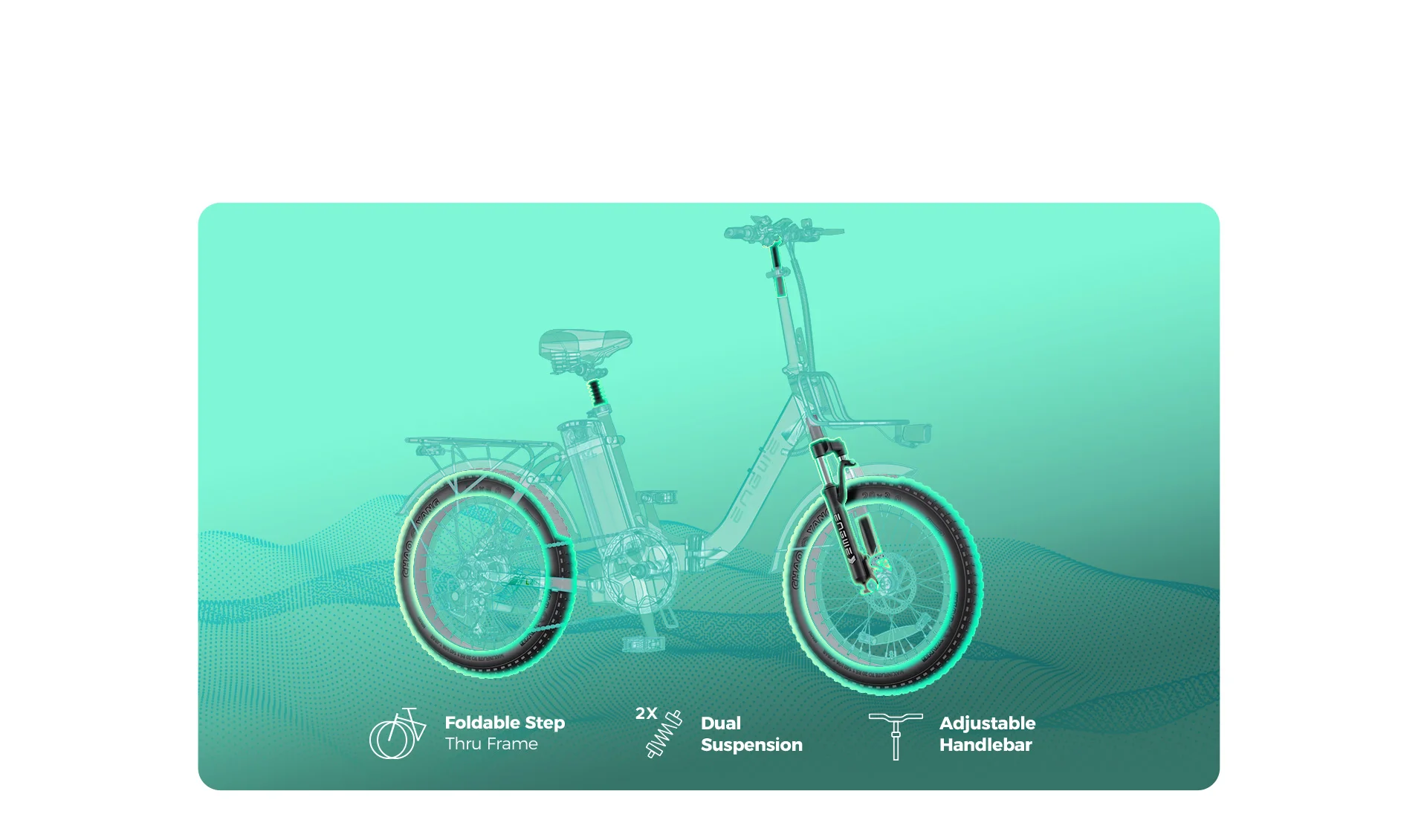 ENGWE L20 2.0 1125W Motor Peak, Upgraded Folding Electric Bike for