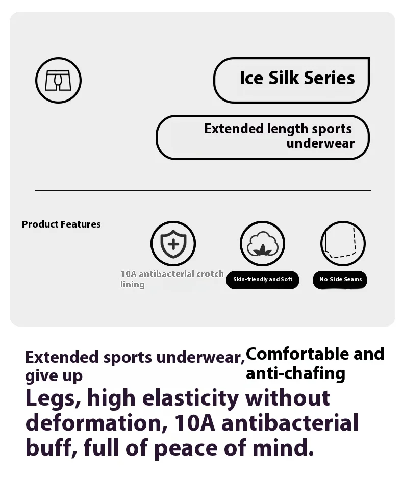 Wholesale New Arrival  Men's Long Leg Panties Seamless Antimicrobial Breathable  Nylon Underwear for Men Men's Boxers Custom OEM