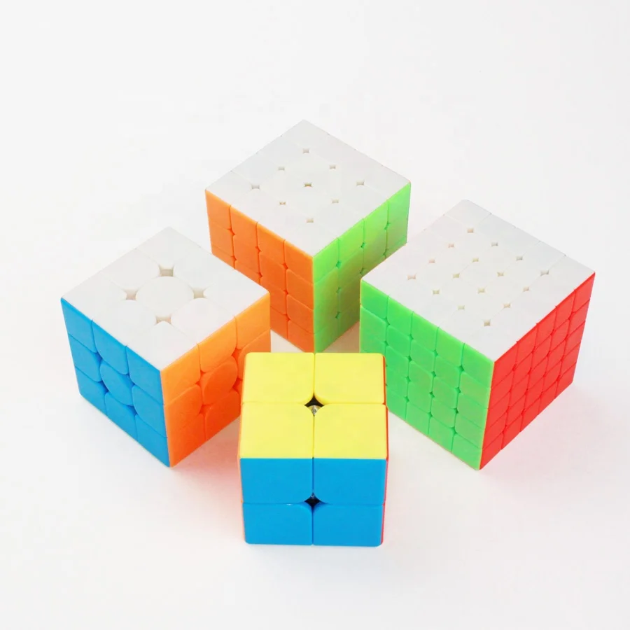 Stickerless Puzzle Cube Set 2x2 3x3 4x4 5x5 Magic Speed Cube Bundle Toys Gift