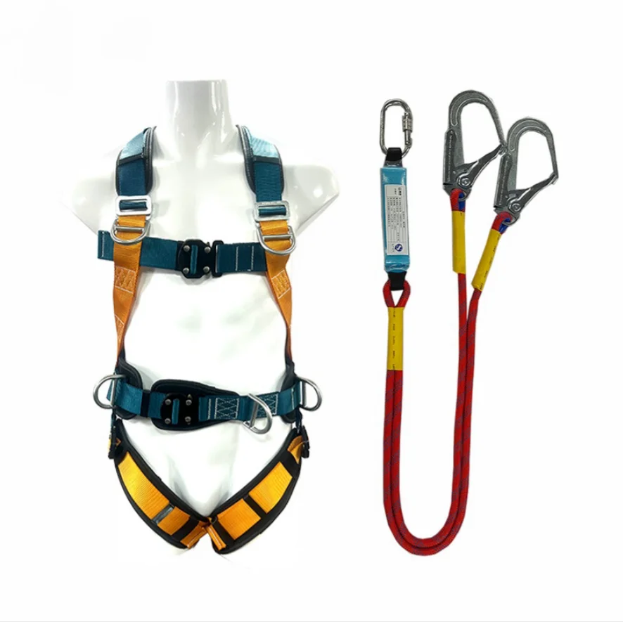 Safety Belt Safety Harness Fall Protection Full Body Roofing Harnesses with Shock Absorbing Lanyard