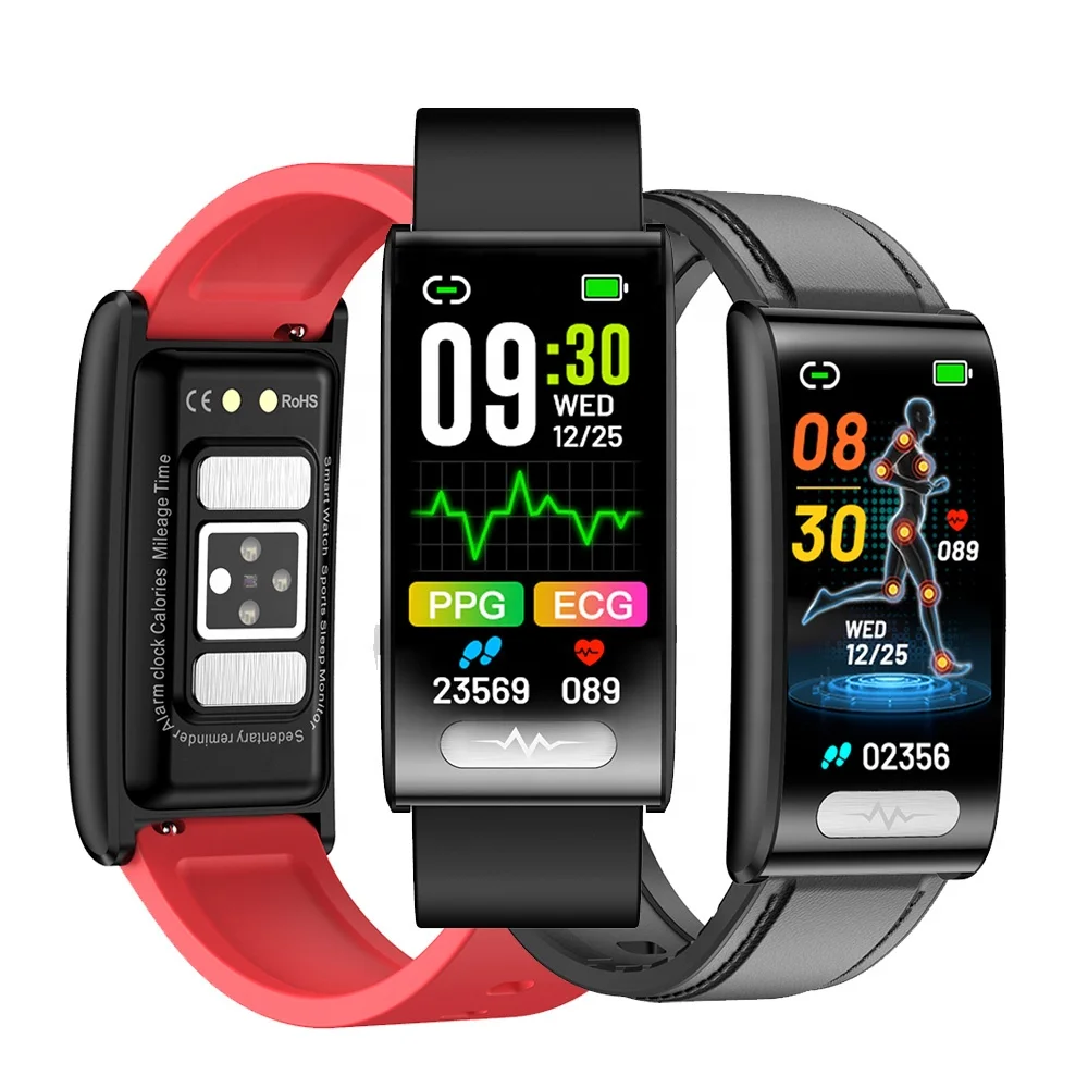 Smart Watch Band Heart Rate & Ecg Ekg Fitness Tracker With ECG PPG Spo2 Blood Pressure Bp Sensor Monitor Smart Bracelet