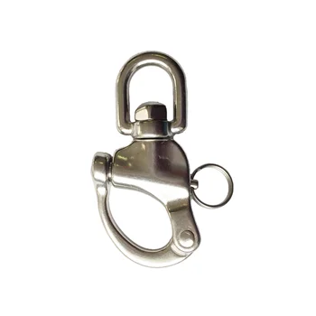 Hot Sale Newest D Shackle Stainless Steel Silver Swivel Snap Shackle with Round Head for Service Equipment