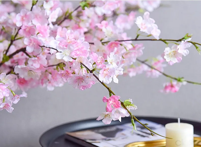 Wholesale High Quality Artificial Silk Cherry Blossom Flowers Wedding