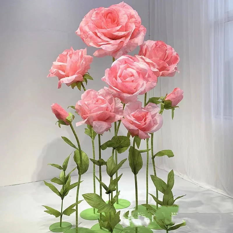 High Quality Luxury Giant Artificial Flowers Paper Flower Silk Giant